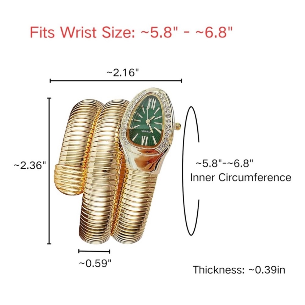Serpenti Watch Gold and Green Quartz Watch - Picture 3 of 3